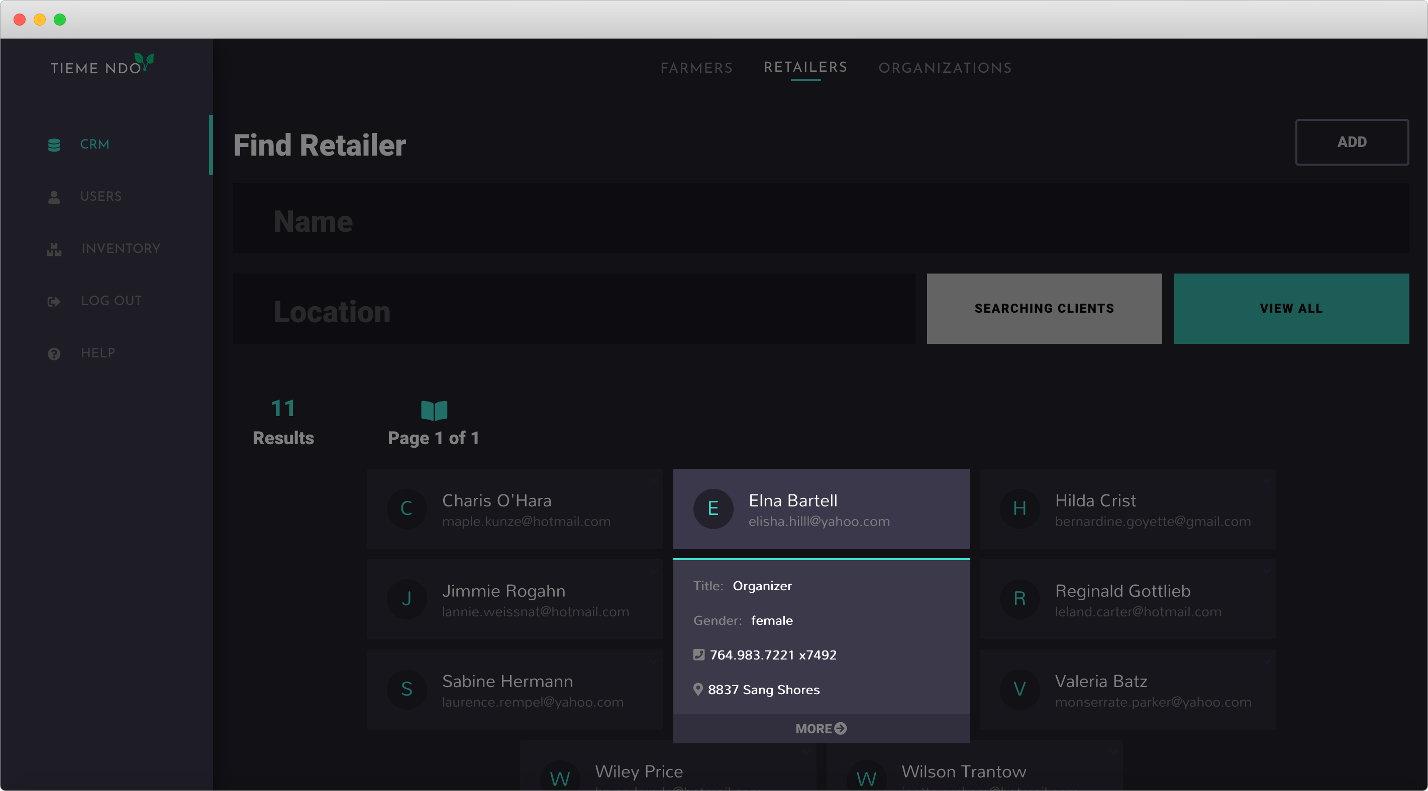 screenshot of product