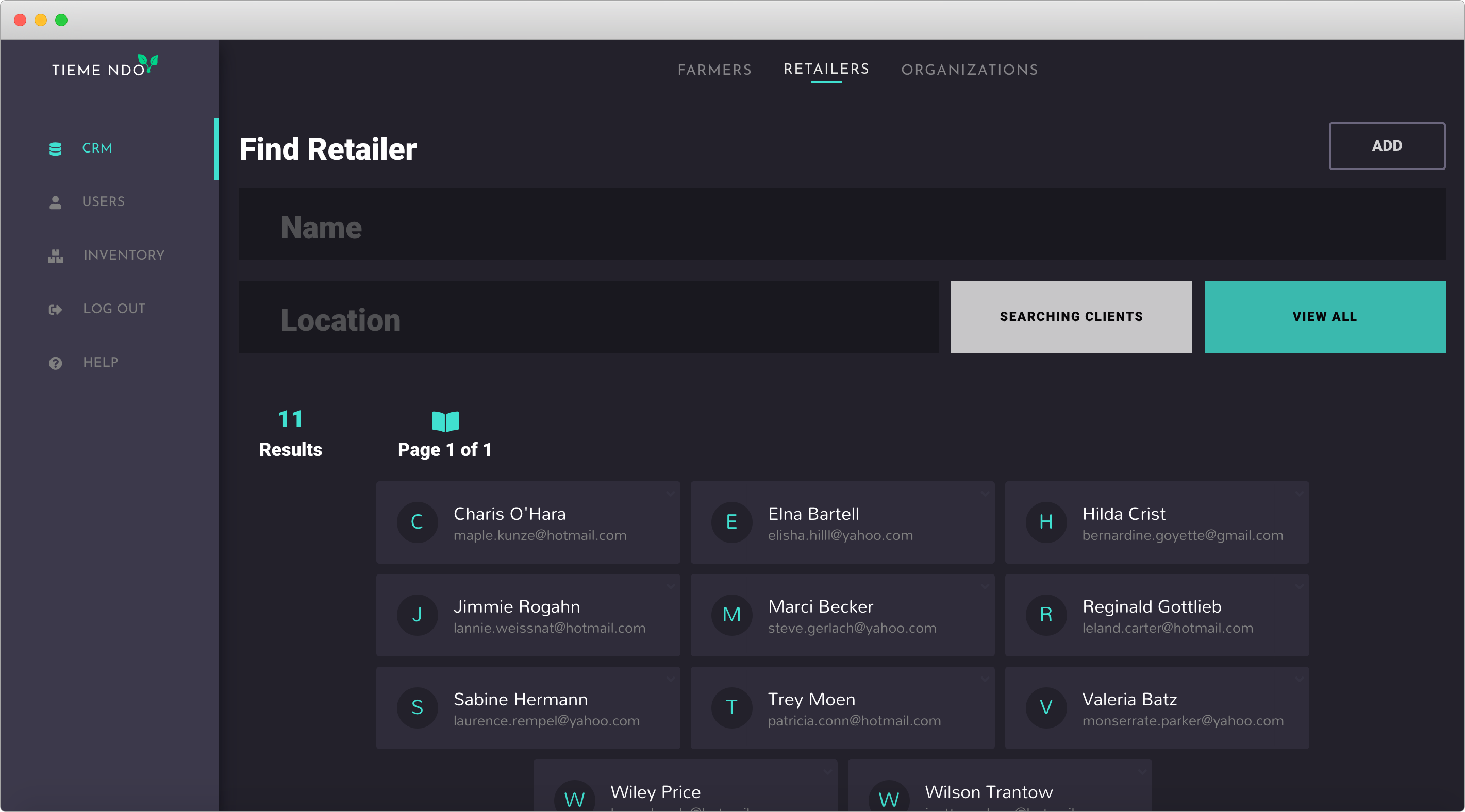 screenshot of product