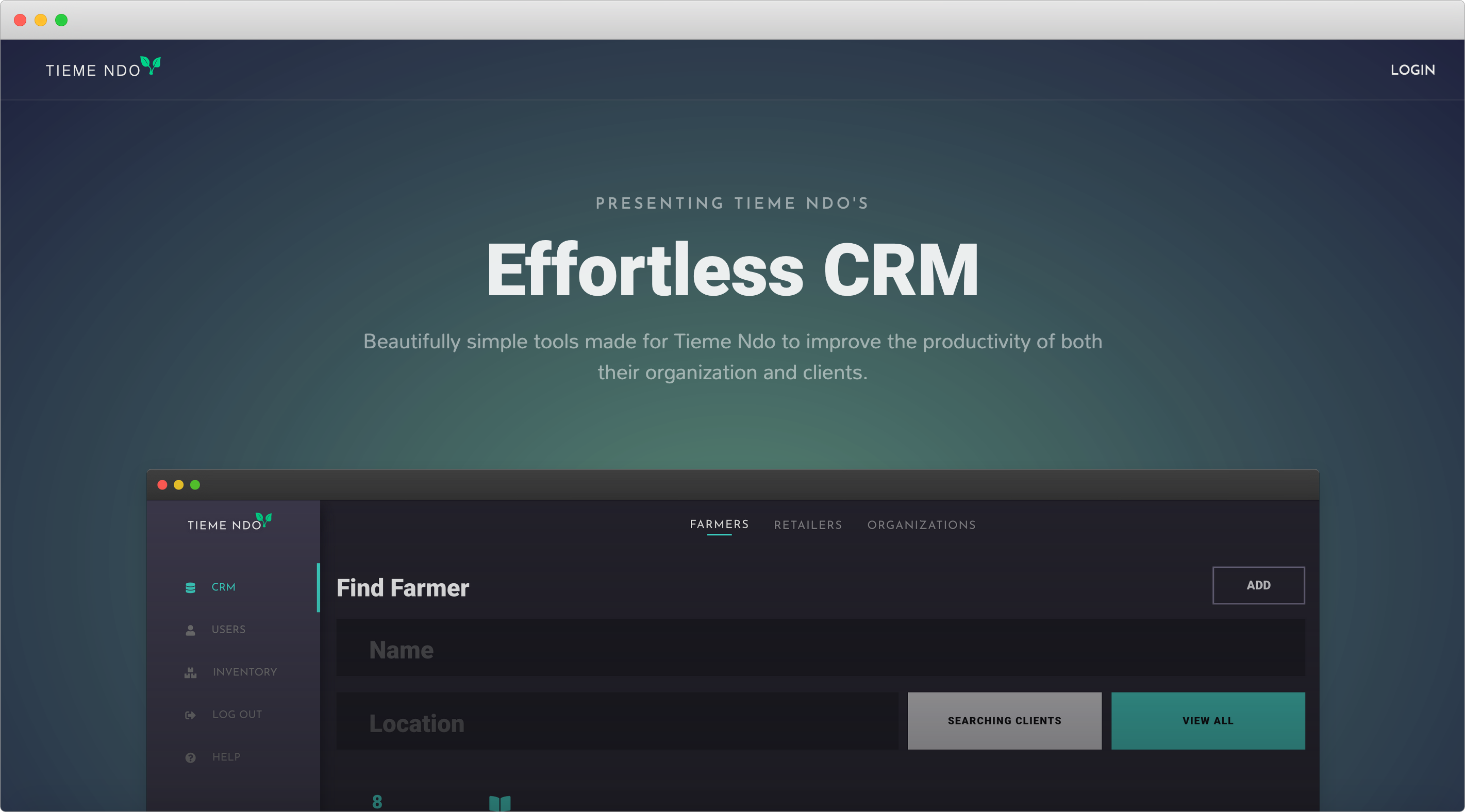 screenshot of product